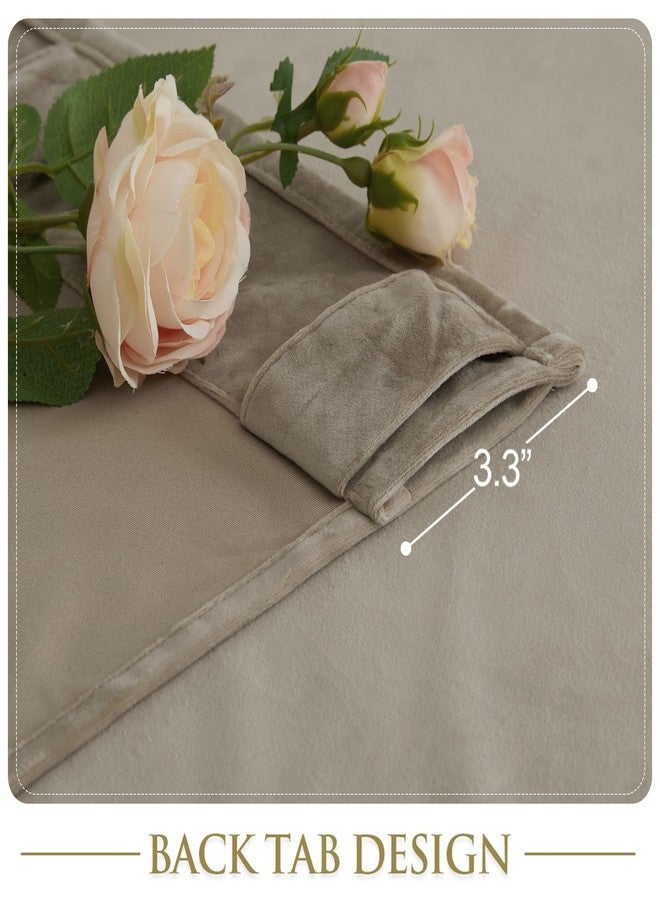 StangH 120 inches Long Camel Beige Velvet Curtains, Extra Long High Ceiling Sliding Door Covering Room Darkening Thermal Window Drapes for Dining Room/Cafe Store, W52 x L120, 1 Panel - Image 4
